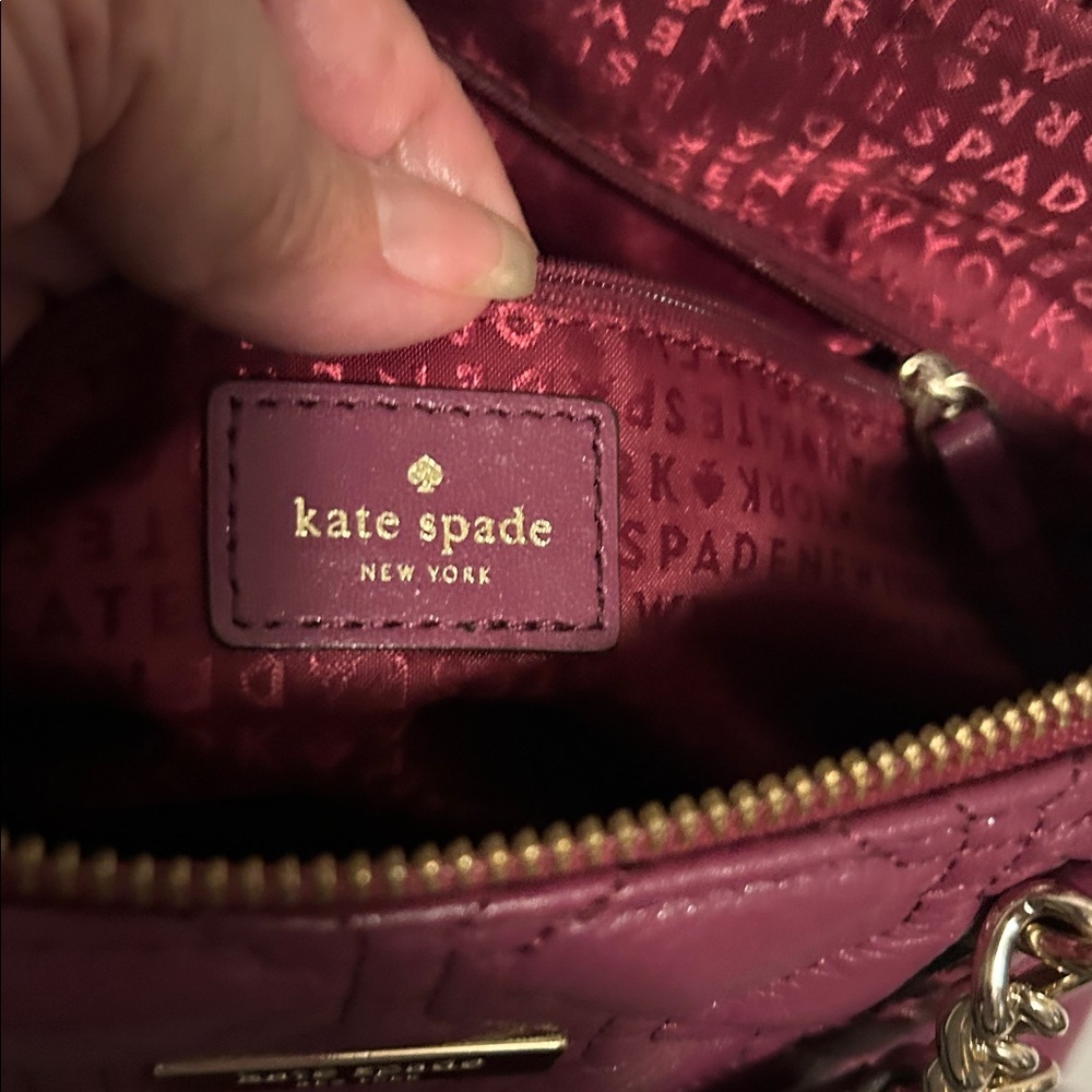 kate spade Quilted Leather Satchel in Berry Plum - Picture 9 of 9